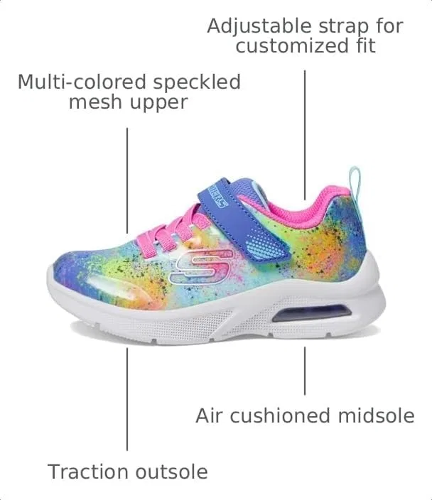 Детские кроссовки для девочек Microspec Max Skechers, Blue/Multi — фото 3