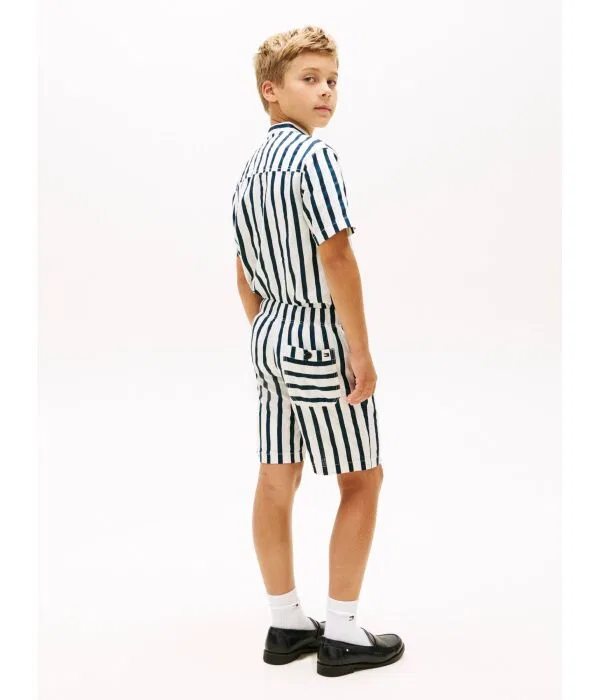 Детские шорты из льна Relaxed Fit Tommy Hilfiger, Blu Marino — фото 3