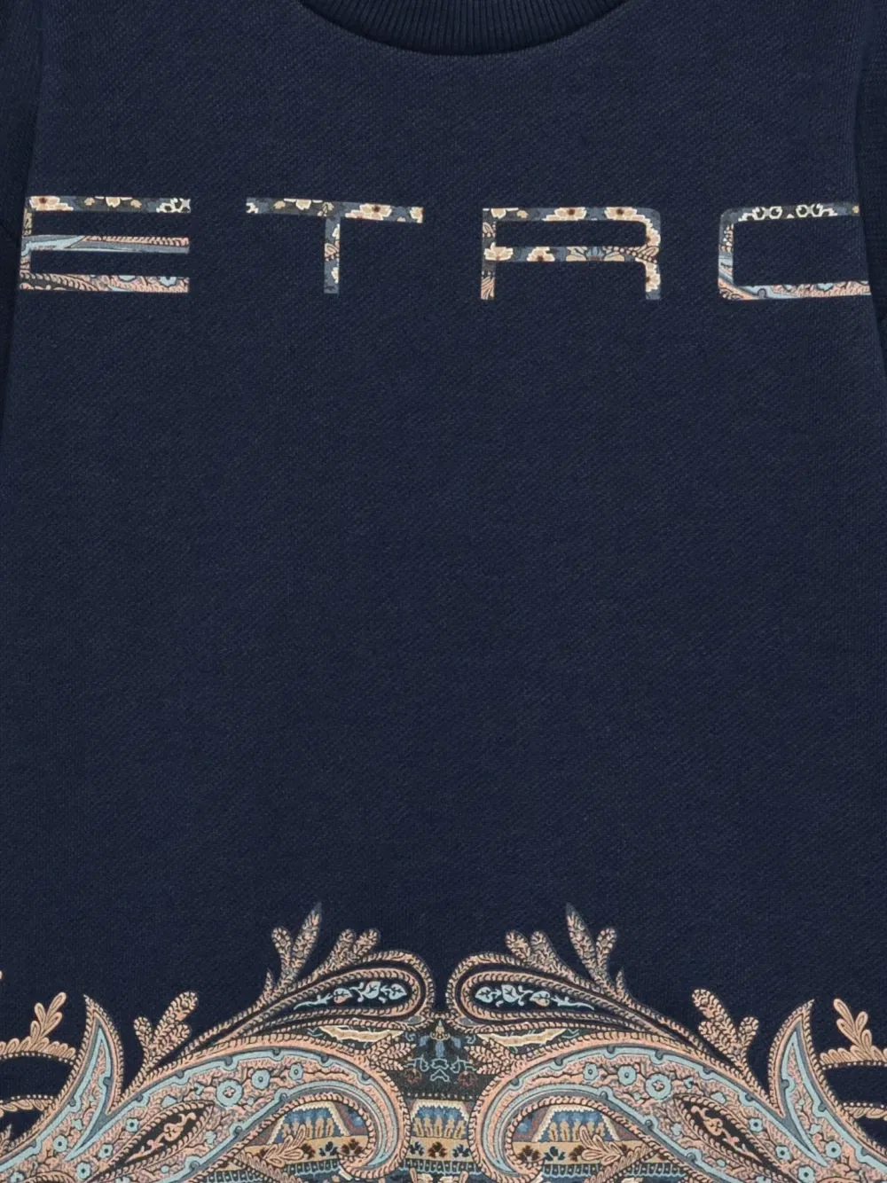 Свитшот с логотипом и узором пейсли Etro Kids, синий — фото 3