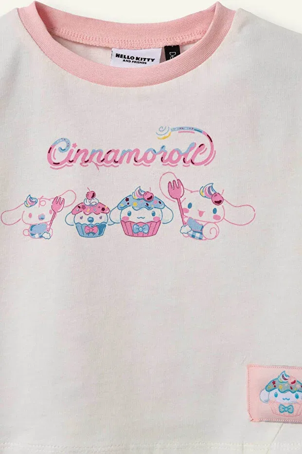 Детская футболка для девочек хлопковая Cinnamoroll Defacto, Ecru Er105 — фото 2