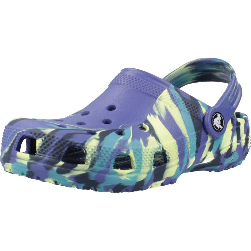 Детские сабо-клог Classic Marbled Clog K Crocs, Цвет: Dunkelblau / Turkis / Navyblau
