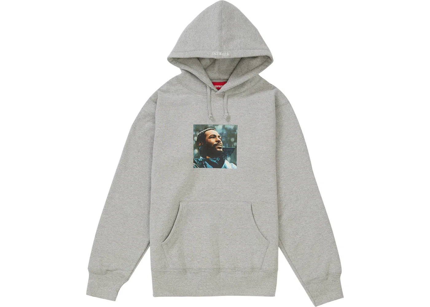 Мужская худи с принтом Marvin Gaye Supreme, Heather Grey