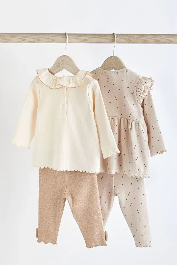 Детский комплект для новорожденных с принтом Teddy Bear Next Baby, Nude Color — фото 2