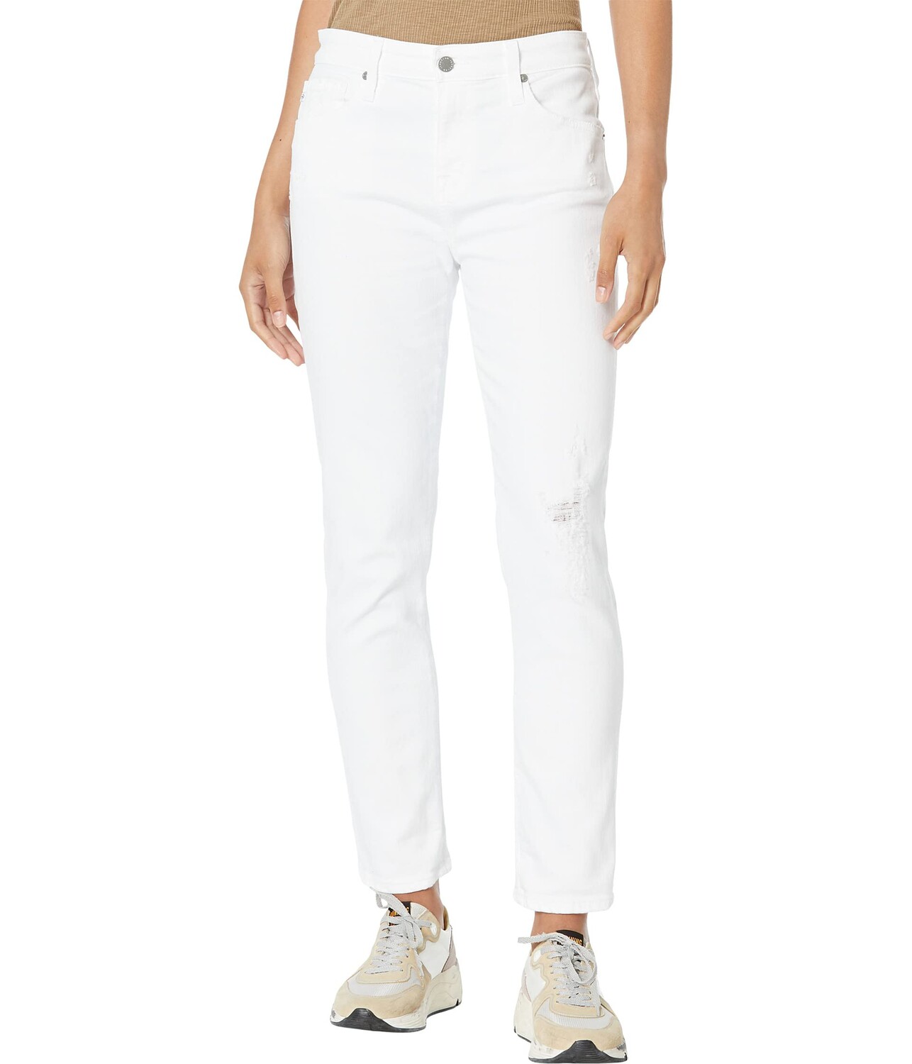 

Джинсы AG Adriano Goldschmied, Ex-Boyfriend Slouchy Slim in Classic White Destructed