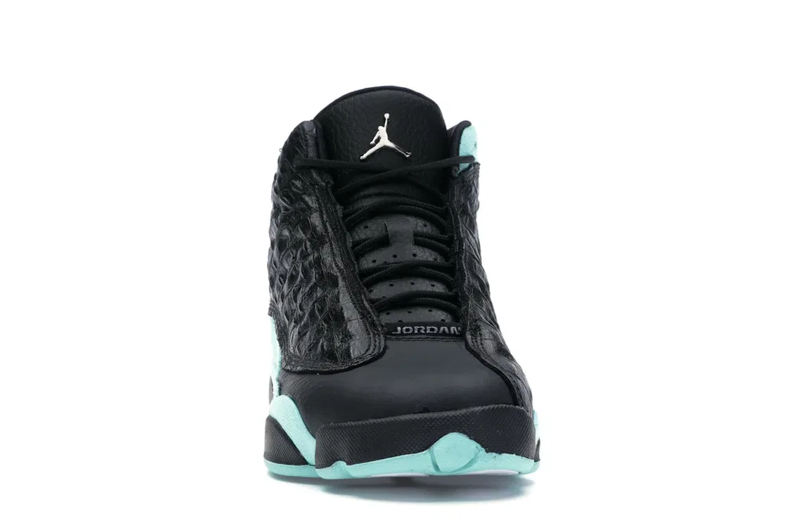 Детские кроссовки с высоким голенищем Jordan 13 Retro Jordan, Black/Metallic Silver-Island Green — фото 2