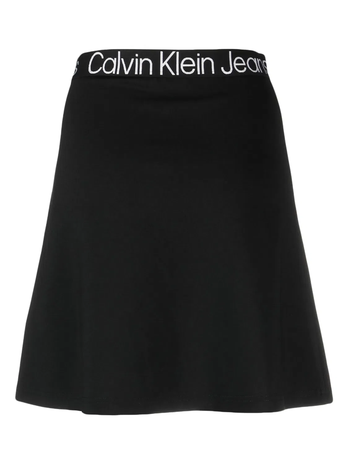 Прямая юбка с логотипной резинкой, черная Calvin Klein, черный — фото 2
