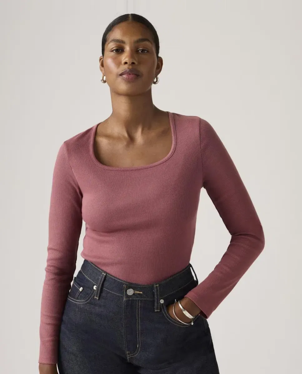 Женская футболка с длинным рукавом Levi's, Rojo Granate — фото 4