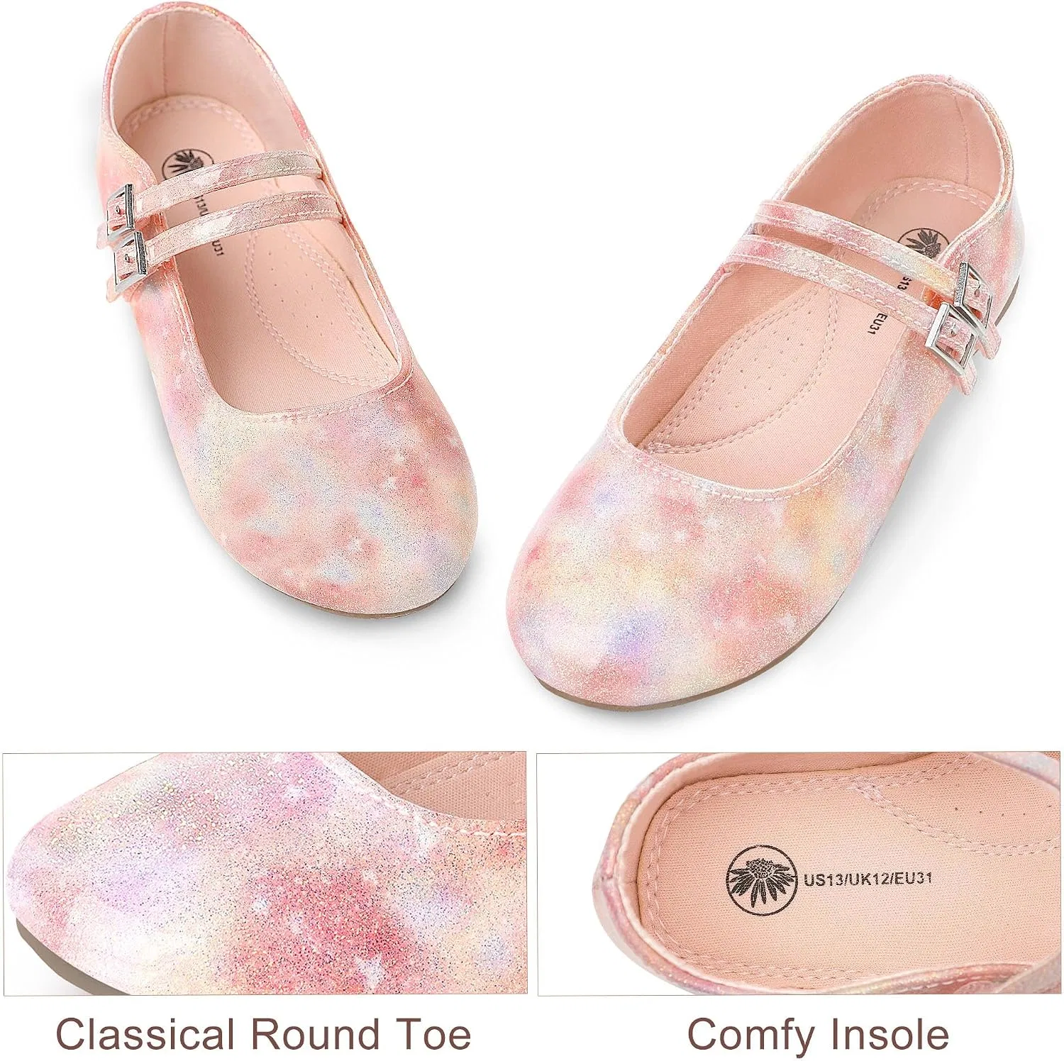 Детские туфли Мэри Джейн для девочек MIXIN, Pink — фото 3