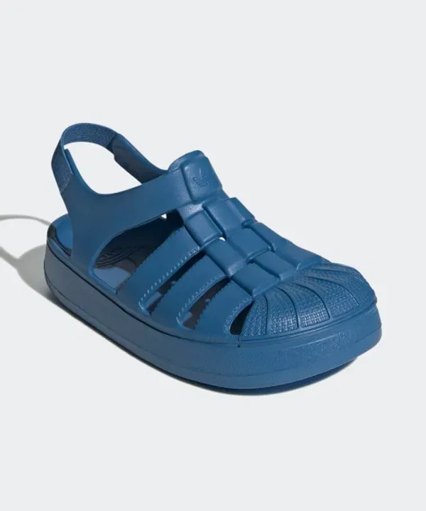 Сандалии детские Superstar, Adidas Kids, синие — фото 3