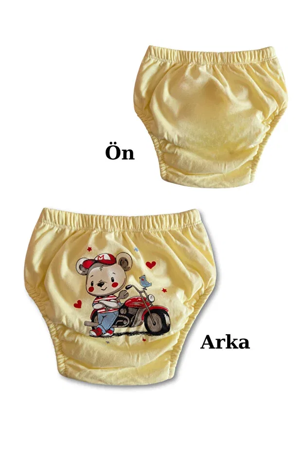 Детские тренировочные трусики для девочек с принтом Panfilia, Pink-Yellow-Pink — фото 4