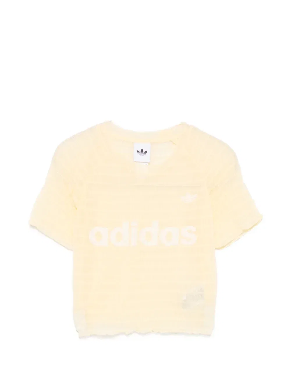 Футболка с логотипом и сборками Adidas, желтый