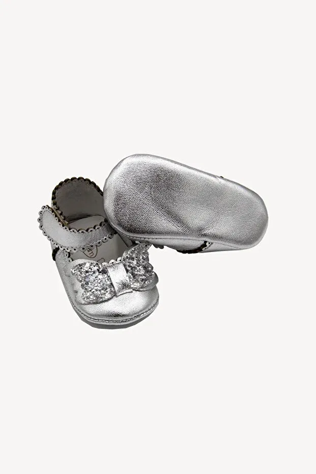 Детские ботиночки для девочек с липучкой Beybium, Silver — фото 4