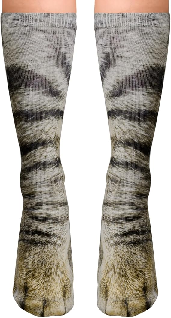 

Носки с изображением лап кошки FilmHoo Funny, серый