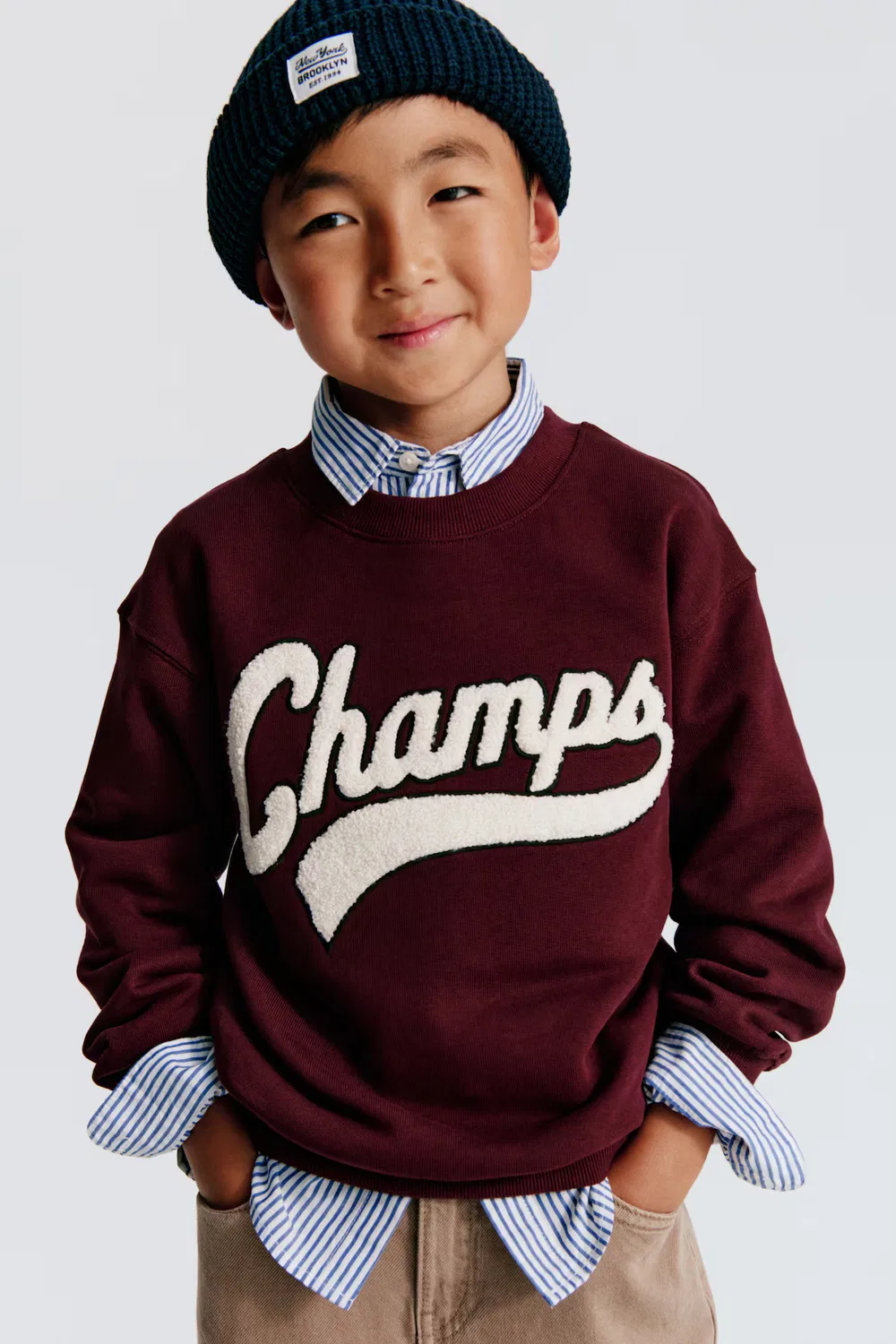 Толстовка с рисунком H&M, Dunkelrot/Champs