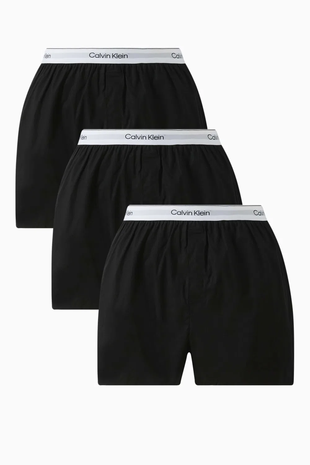 Трусы-боксеры слим-фит из хлопка комплект из 3 штук Icon Calvin Klein, черный