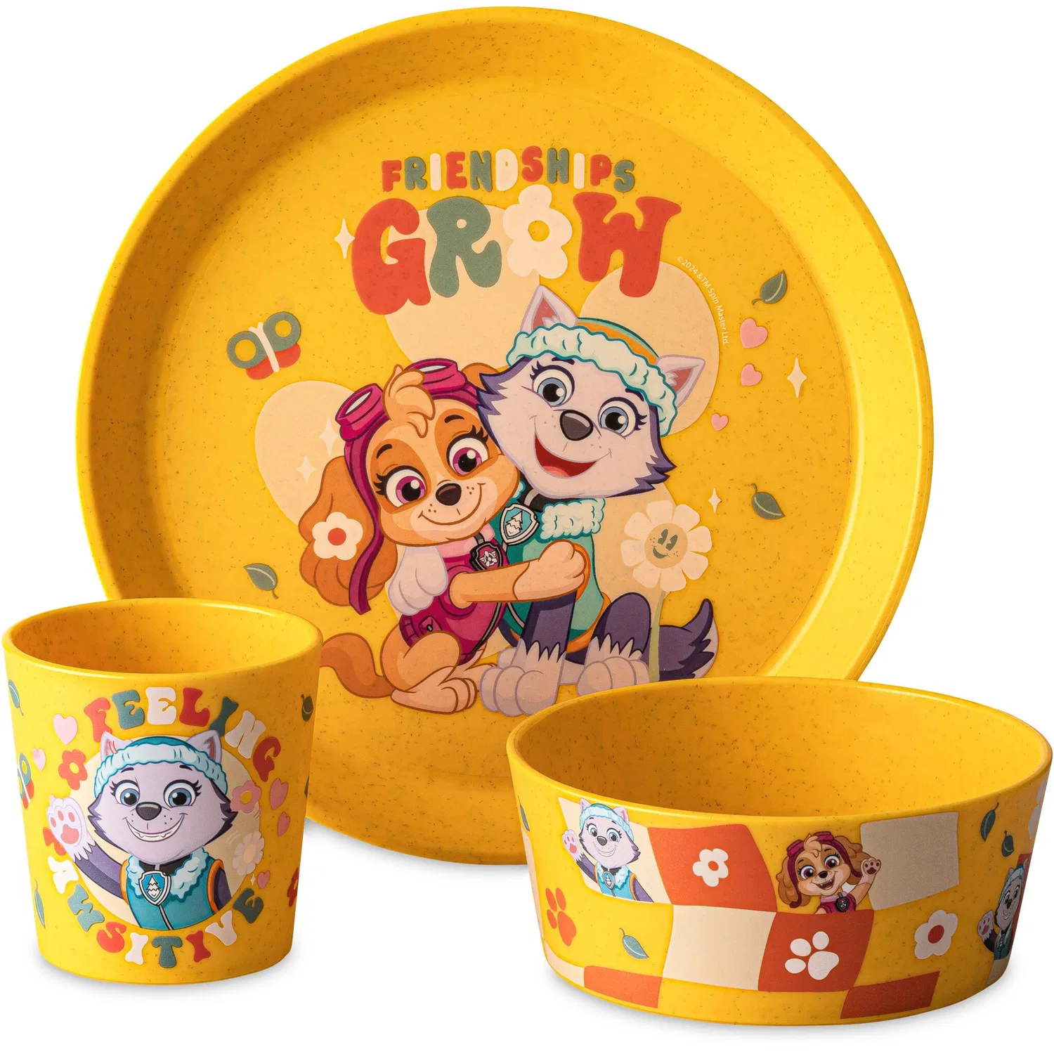Детский набор посуды 3 предмета с принтом CONNECT GROW PAW PATROL KOZIOL, Organic Yellow Paw Patrol