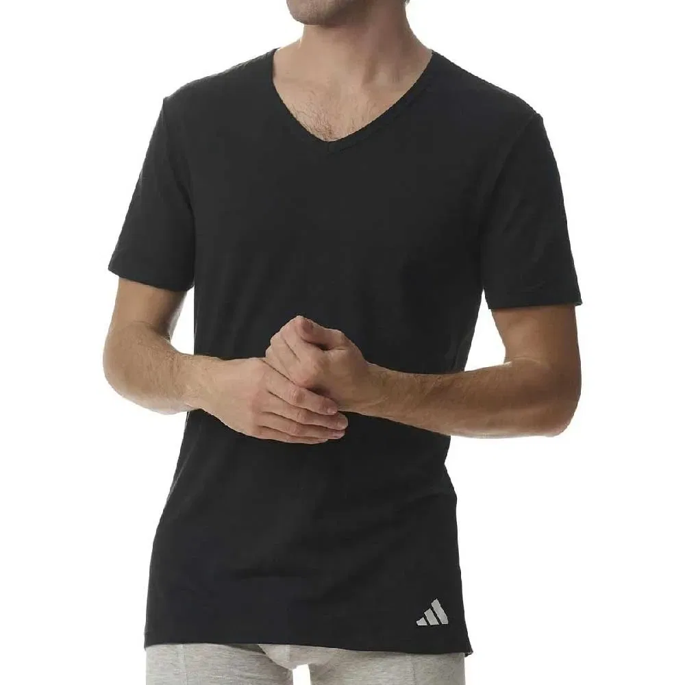 Футболка с коротким рукавом V-образным вырезом Active Flex Cotton 2 шт Adidas, черный