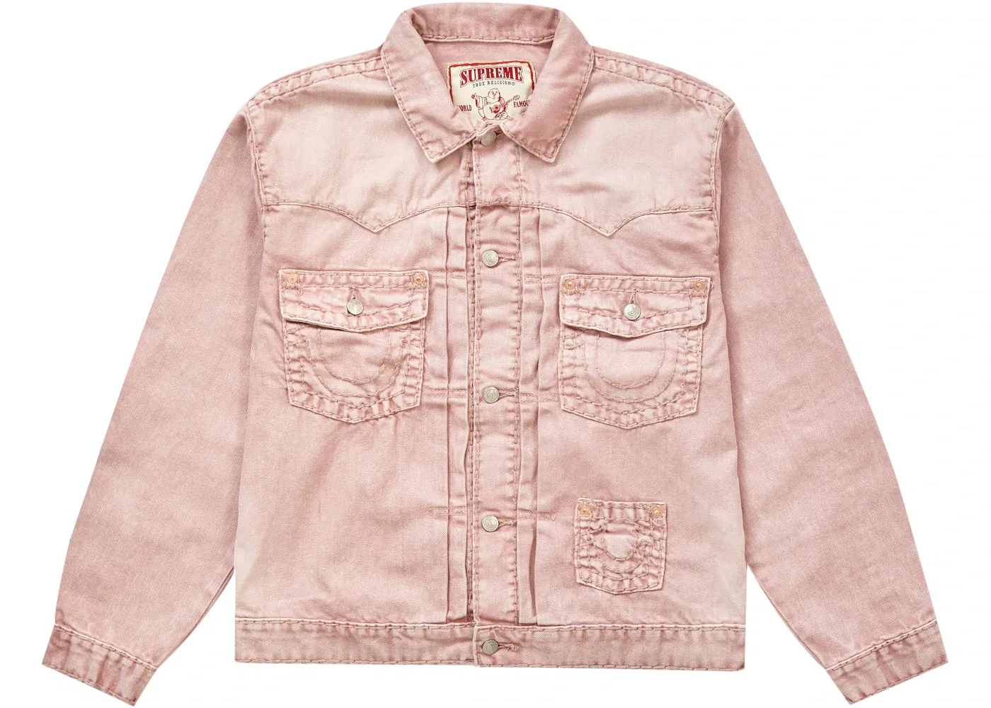 Мужская джинсовая куртка с принтом True Religion Supreme, Pink