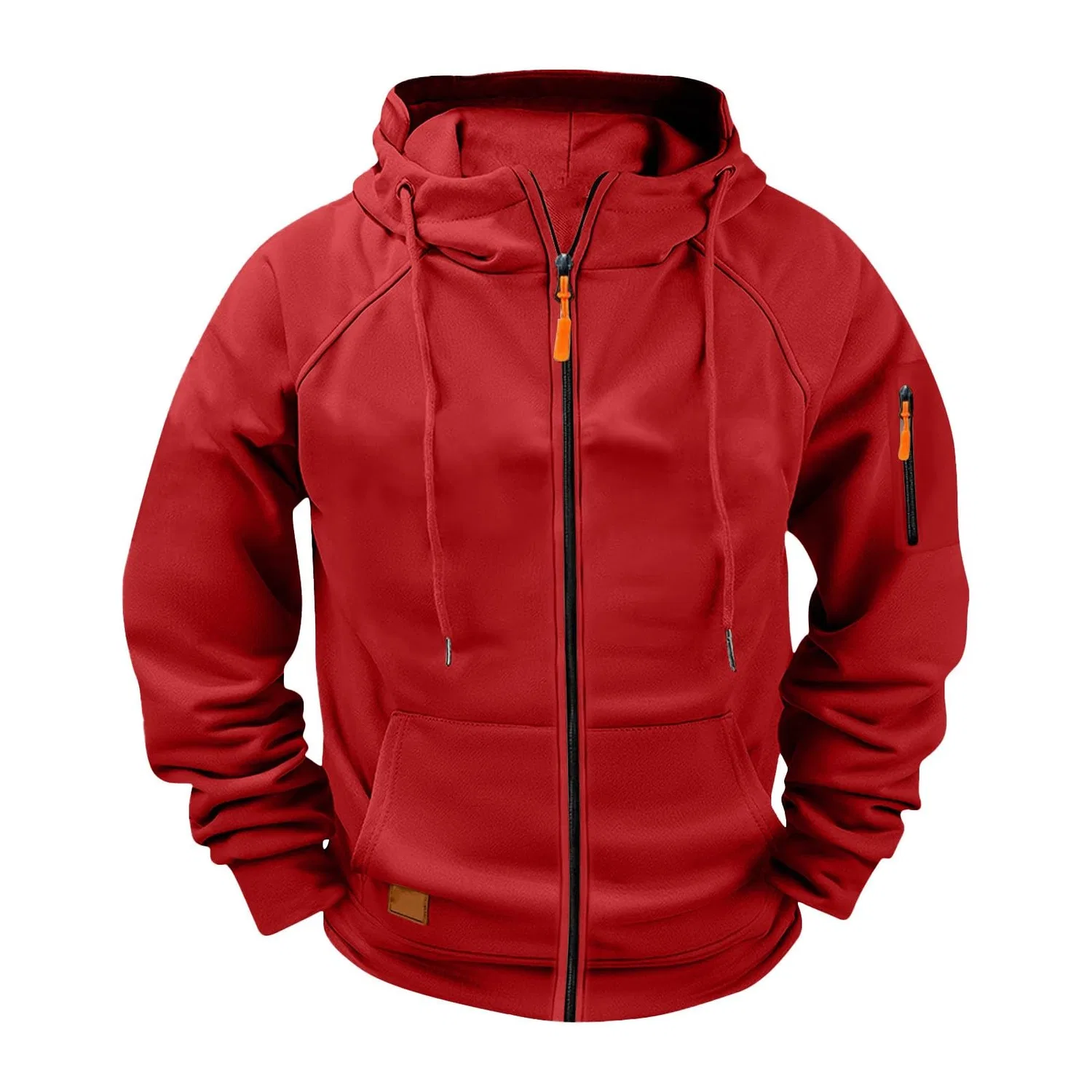 Мужской худи с флисом Military Long Sleeve, Red — фото 2