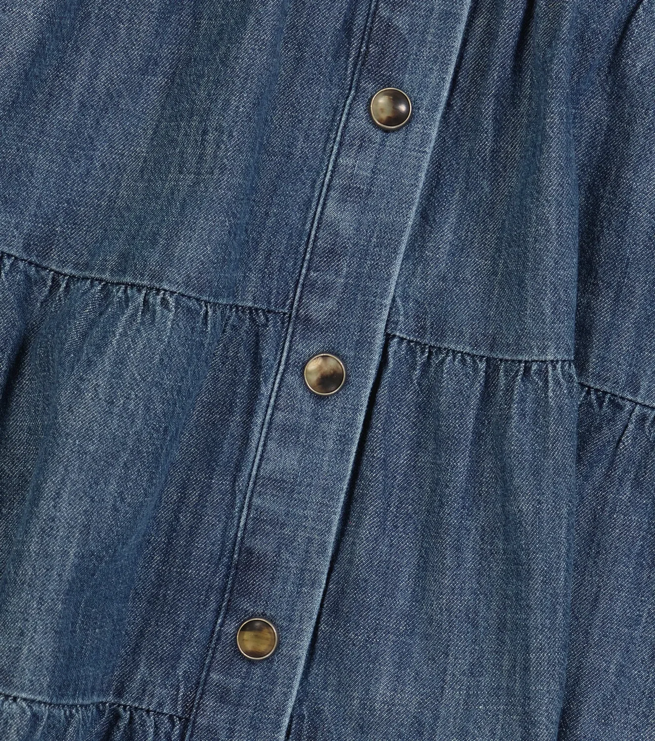 Блузка из денима с многослойным дизайном Brunello Cucinelli Kids, синий — фото 3