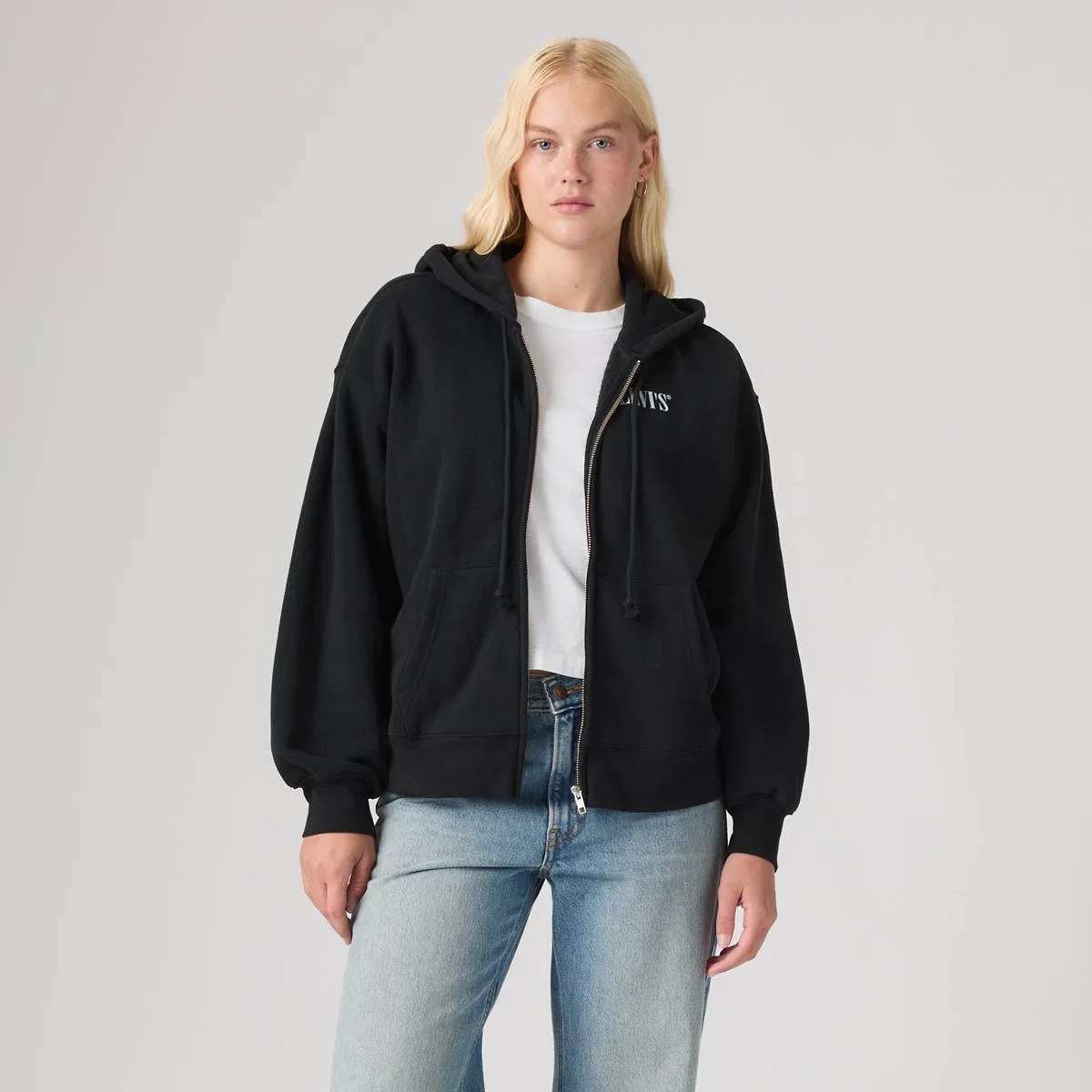 Повседневная толстовка на молнии Levi's, Hoodie Dreamy Butterfly Anthracite - Black — фото 3