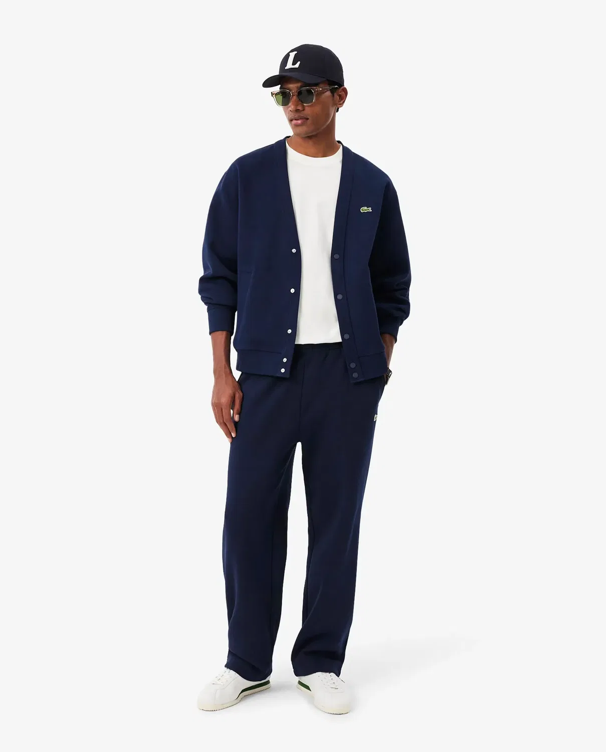 Спортивные штаны Lacoste свободного кроя из футера, Azul Marino — фото 4