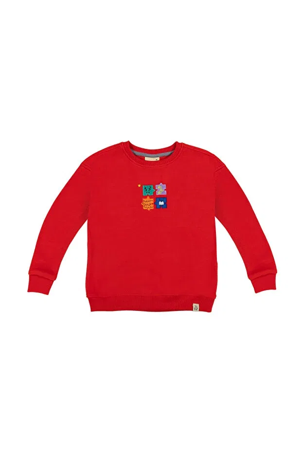 Детские свитшот для девочек с вышивкой Christmas Embroidery Beetlebeez, Red