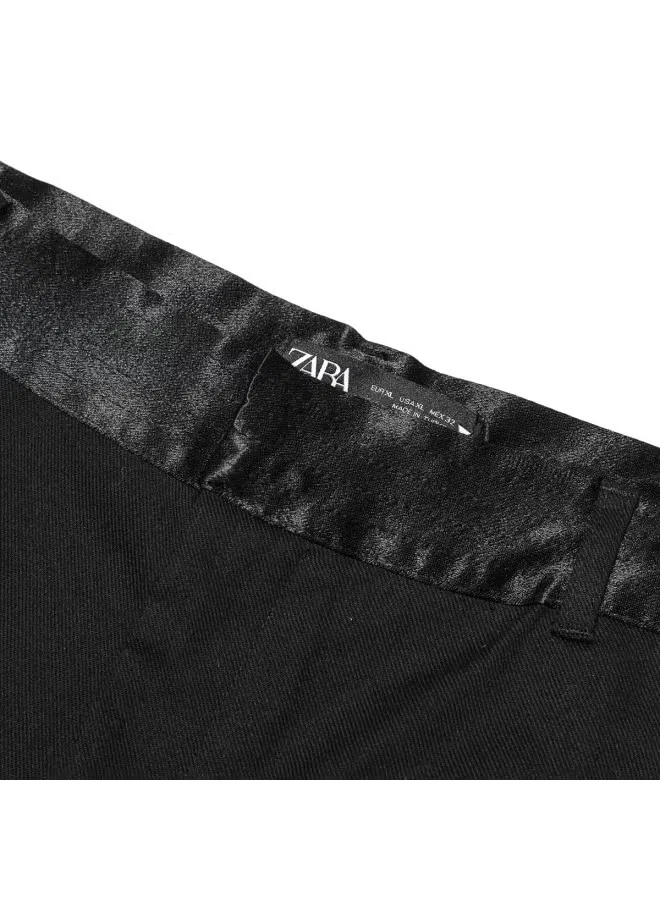 Брюки повседневные хлопковые Zara, черный — фото 4