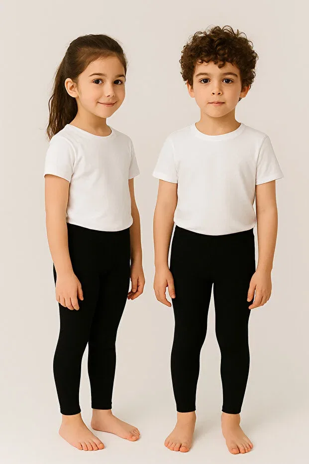 Детские термолеггинсы для мальчиков с рельефными линиями Seburam Collection, Black