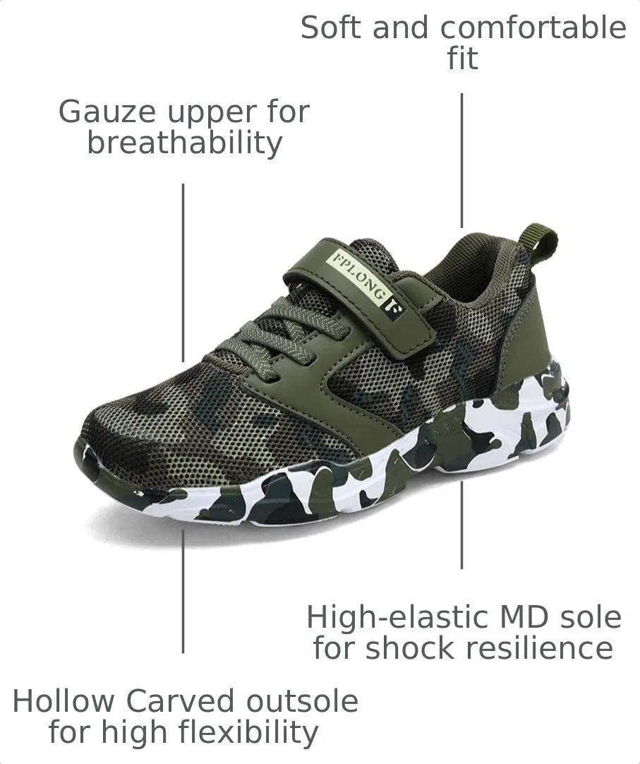 Детские легкие дышащие кроссовки для бега и ходьбы Aiscahent, Camouflage Green — фото 3