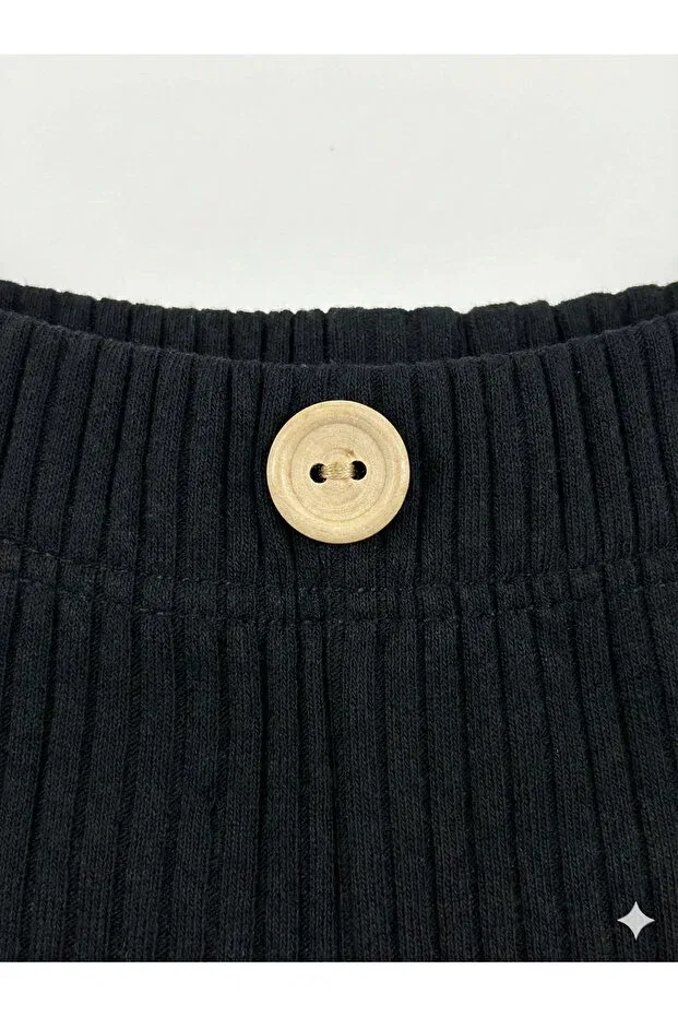 Детские леггинсы для девочек хлопковые Tinytrends, Black — фото 4