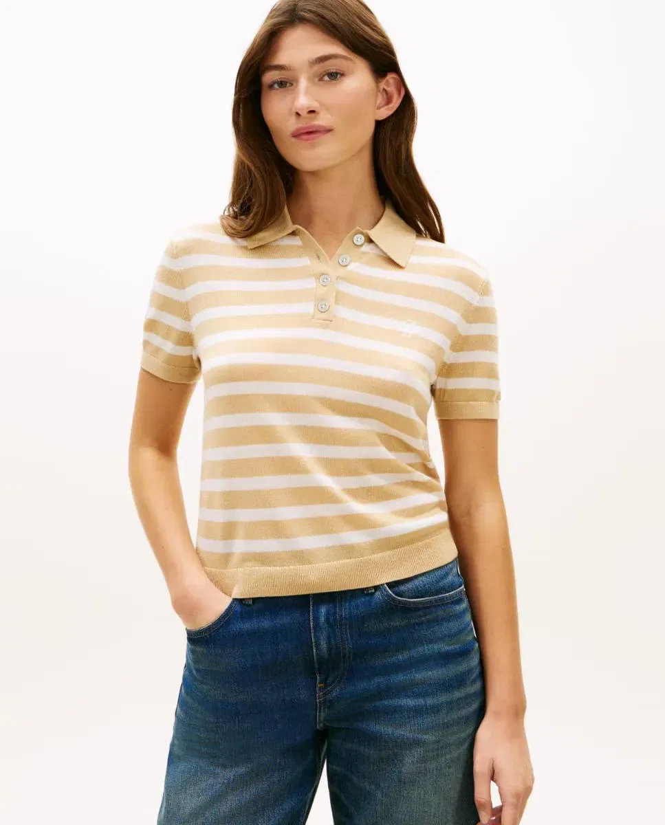 Женский джерси-поло с длинным рукавом Tommy Hilfiger, Beige