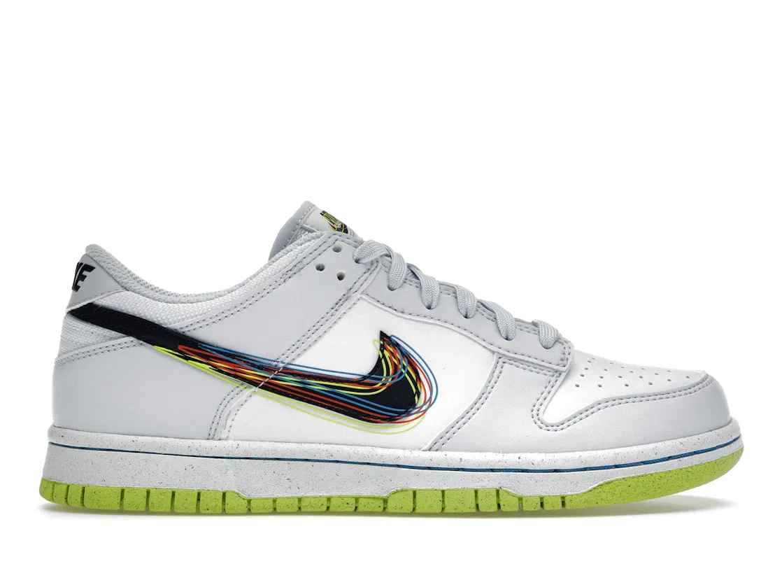 Детские кроссовки для мальчиков и девочек с 3D-свушем Nike Dunk Low, Grey/Light Blue/Multicolor