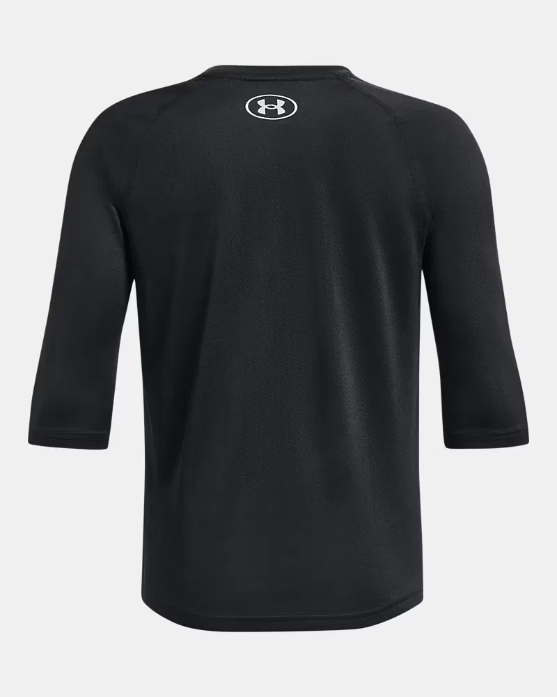 Рубашка для мальчиков с рукавом реглан ¾ и сетчатыми вставками UA Utility UnderArmour, Mod Gray Full Heather/Black — фото 2