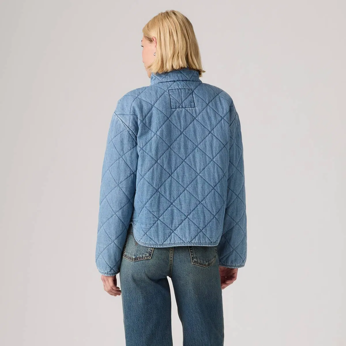 Хлопковая куртка с ромбовидной стежкой Levi's, Blue - Blue — фото 4