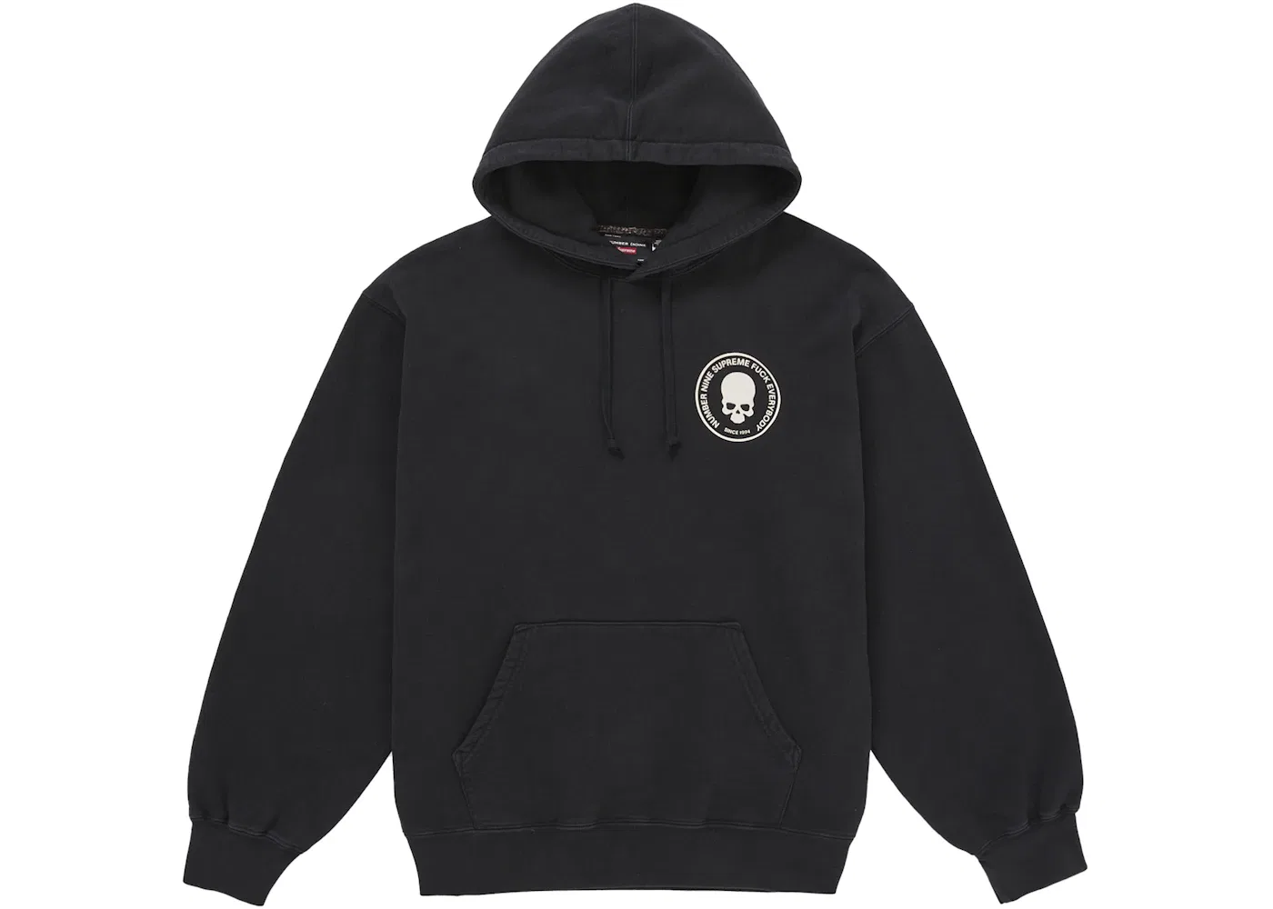 Мужской худи с капюшоном с принтом Number Nine Supreme, Black