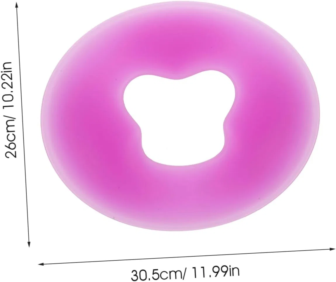 Подушка для лица силиконовая U-образная, CIYODO, 30.5x26x1.5 см, Purple — фото 2
