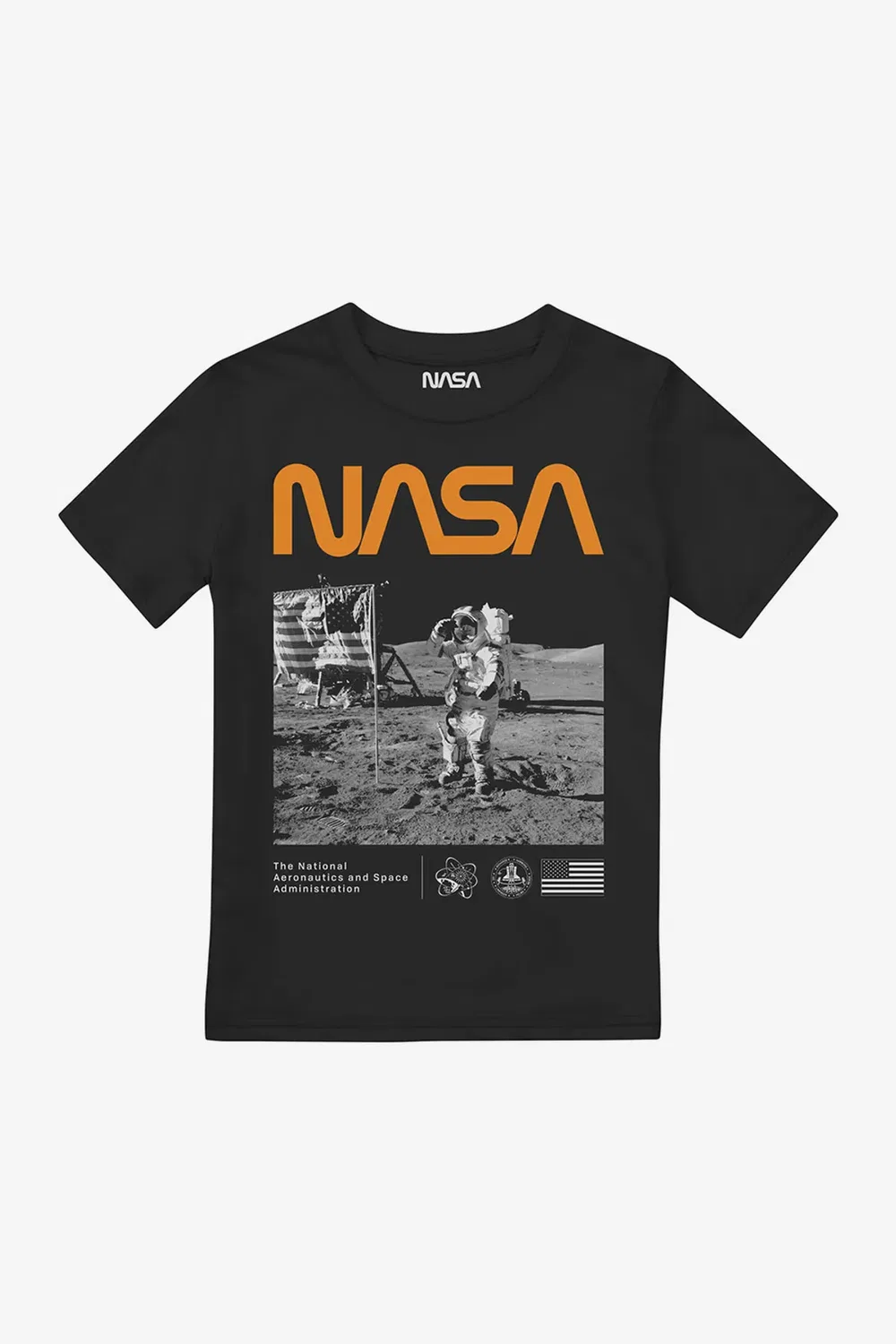 Детская футболка с принтом Salute Nasa, Black