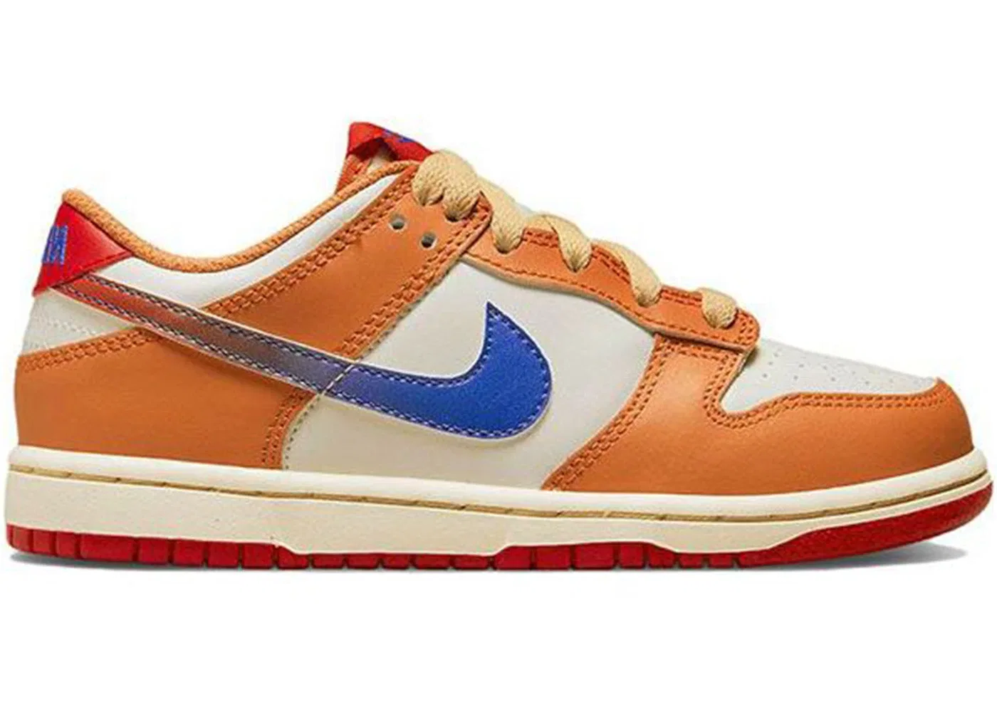 Детские кроссовки с ярким цветовым блоком Nike Dunk Low Nike, Sail/University Red/Hot Curry/Game Royal