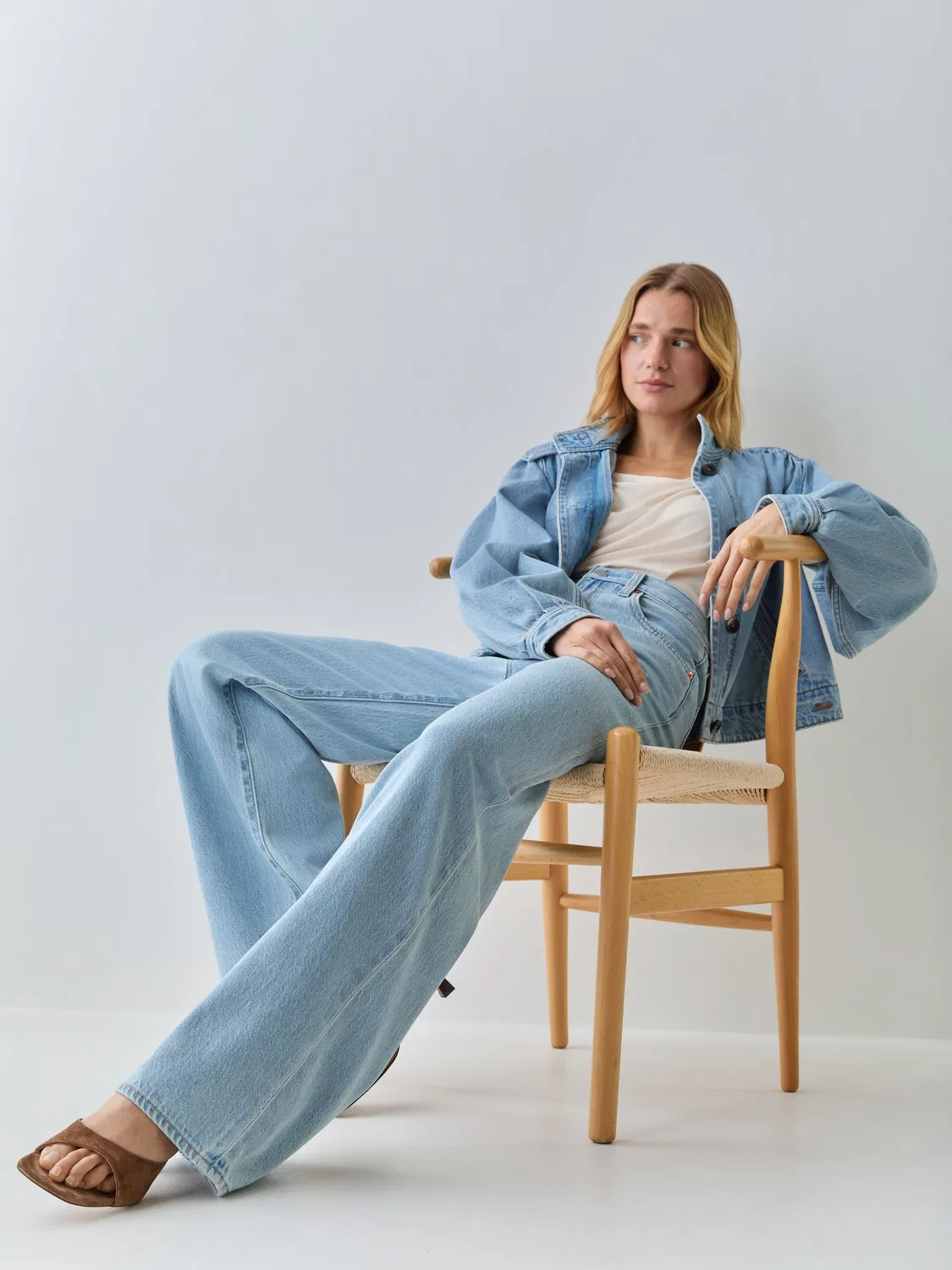 Джинсы Wide Leg, Ribcage Levi's, Stone Blue — фото 3