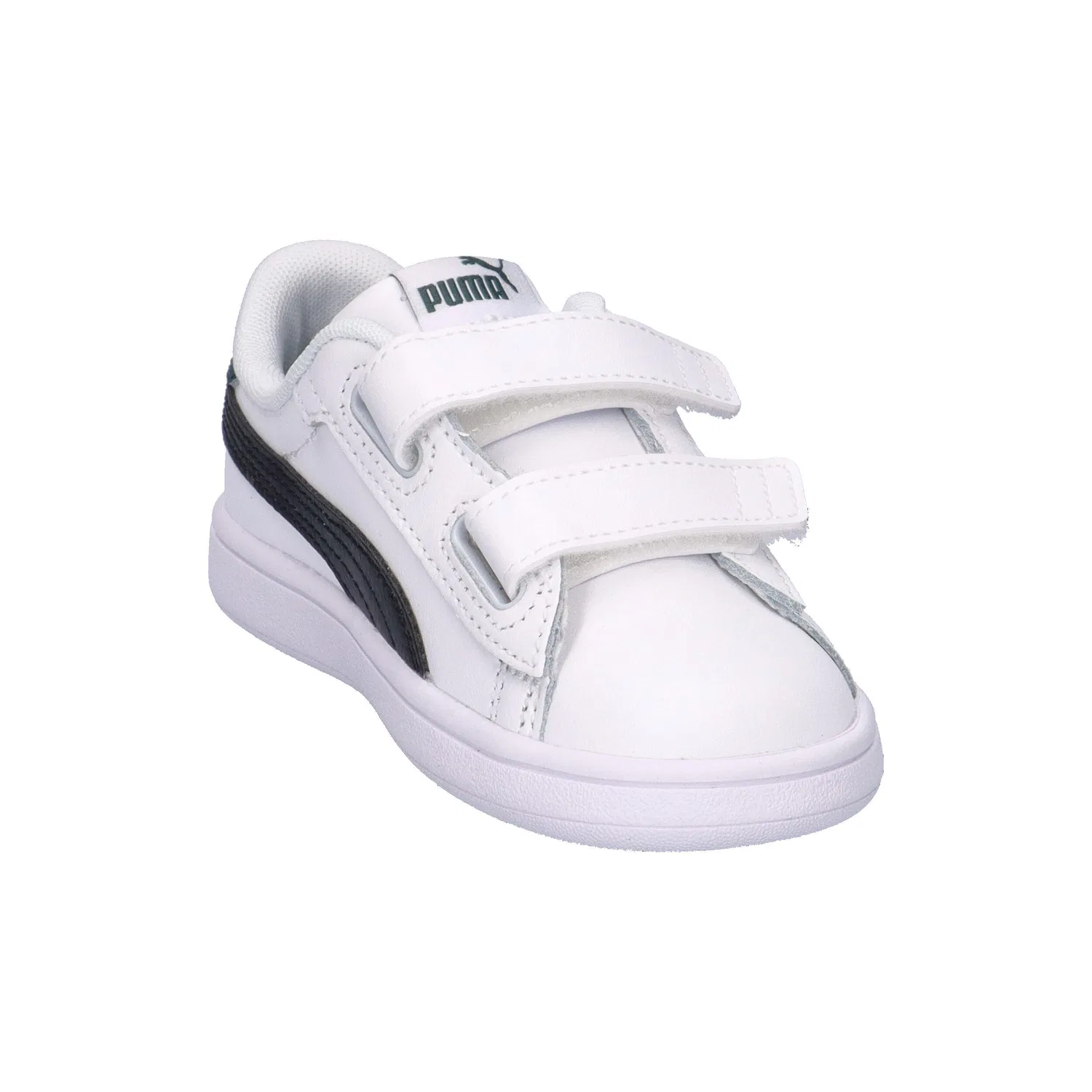 Детские кроссовки с кожаным верхом Smash 3.0 Puma, Weiss — фото 2