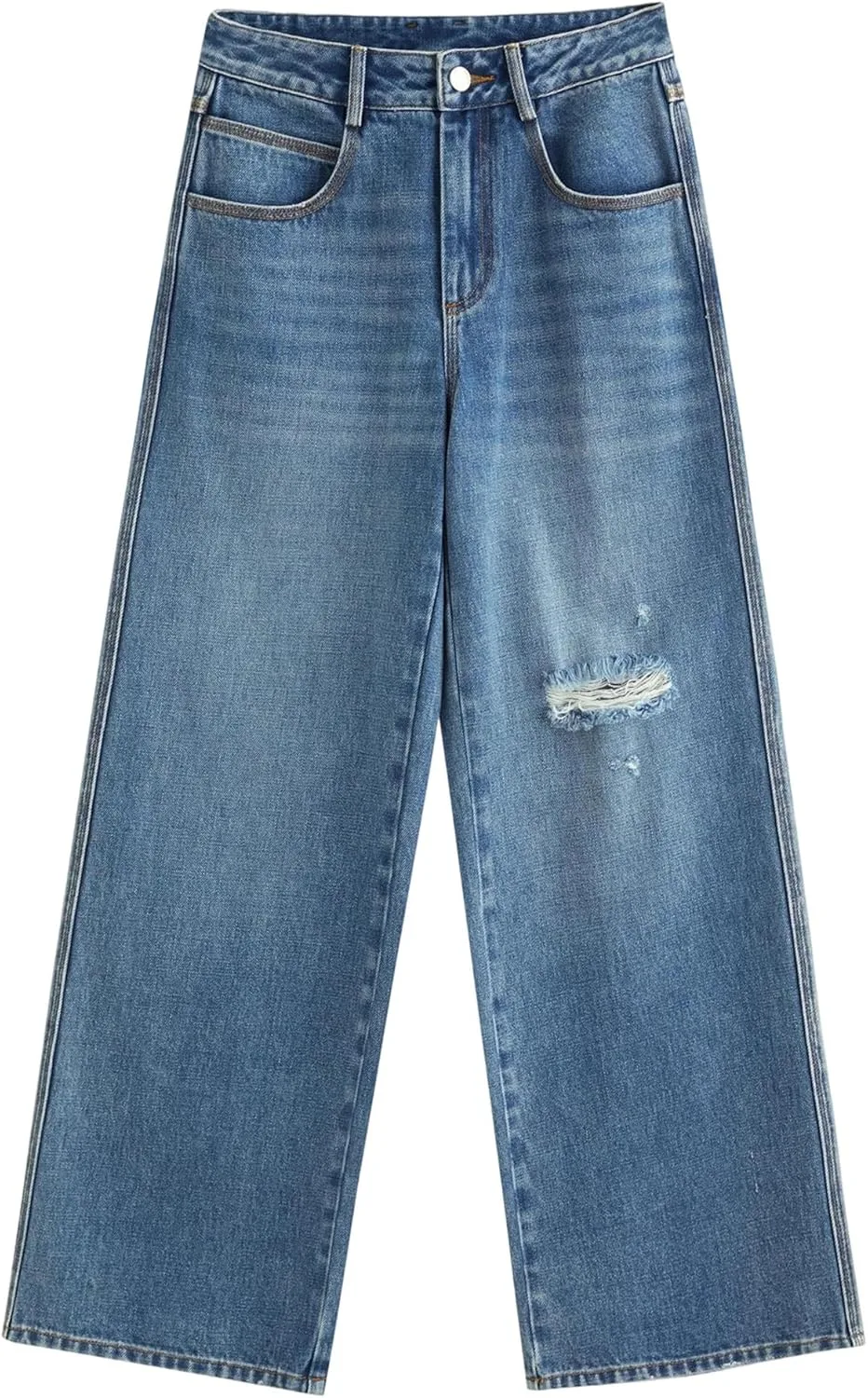 

Женские джинсы с высокой талией и прямыми штанинами