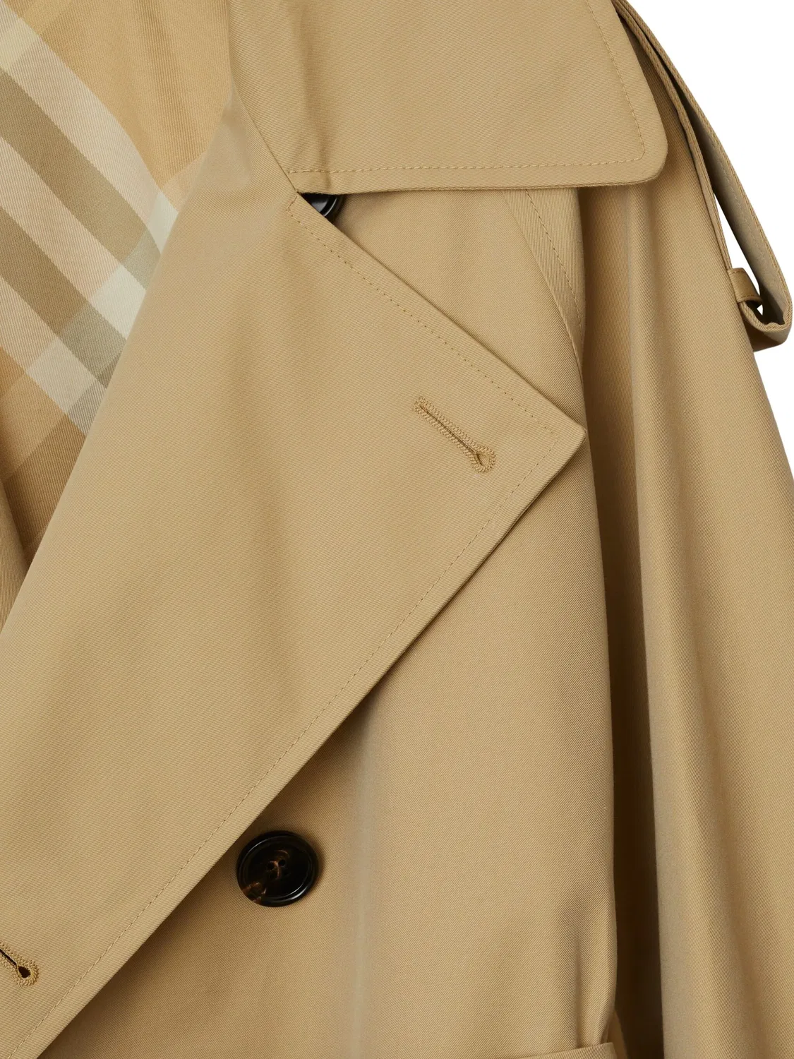 Плащ из хлопка с поясом Burberry, светло-бежевый — фото 2