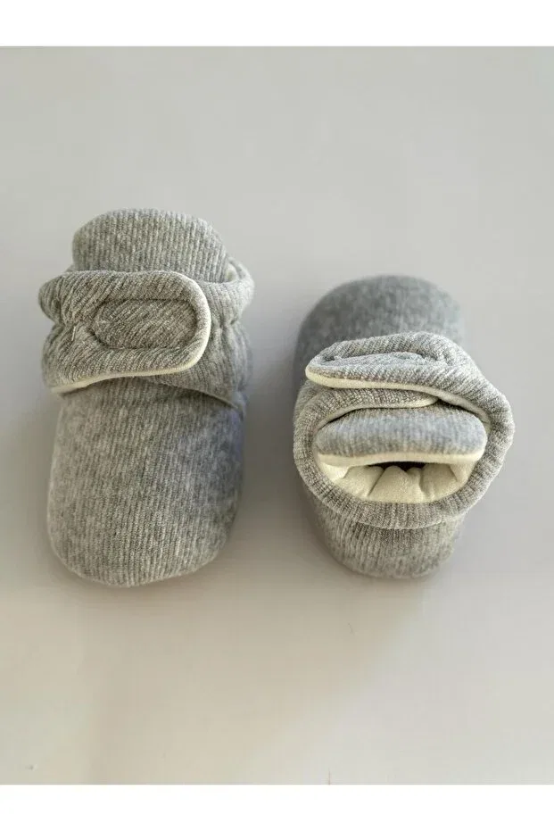 Детские пинетки-тапочки текстильные Baby, Gray — фото 3