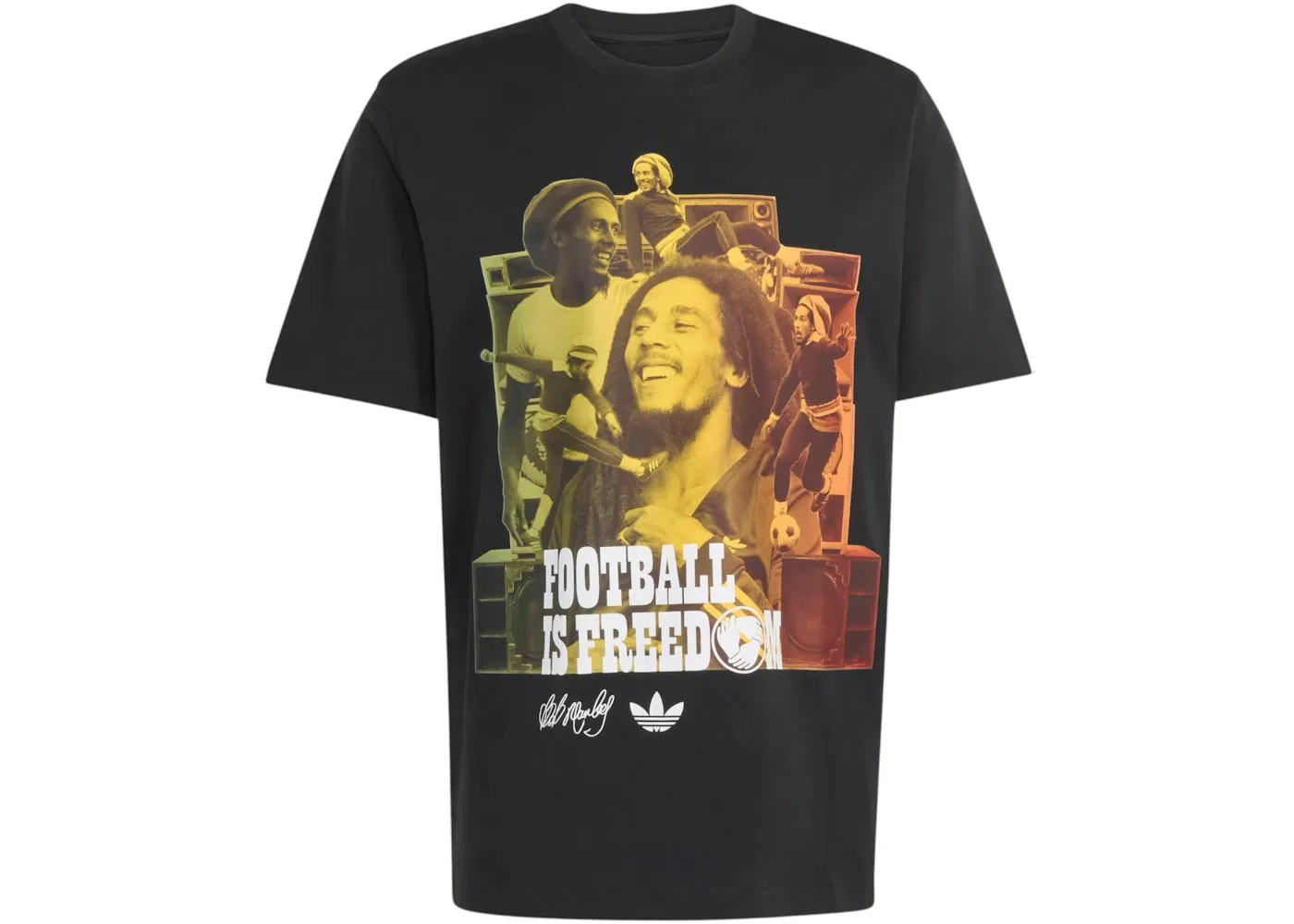 Мужская футболка с принтом Bob Marley Adidas, Black