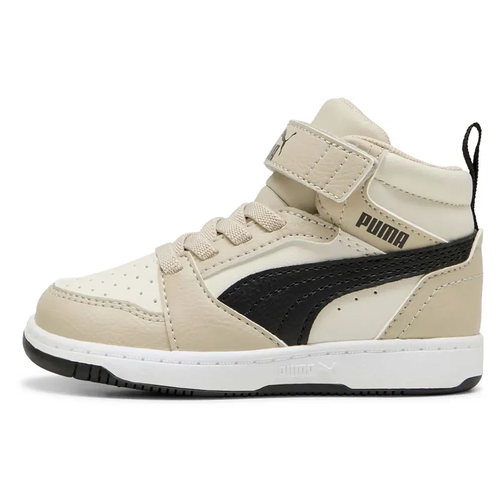 Детские кроссовки для девочек с высоким берцем Rebound V6 Mid AC+ Puma, Beige — фото 4