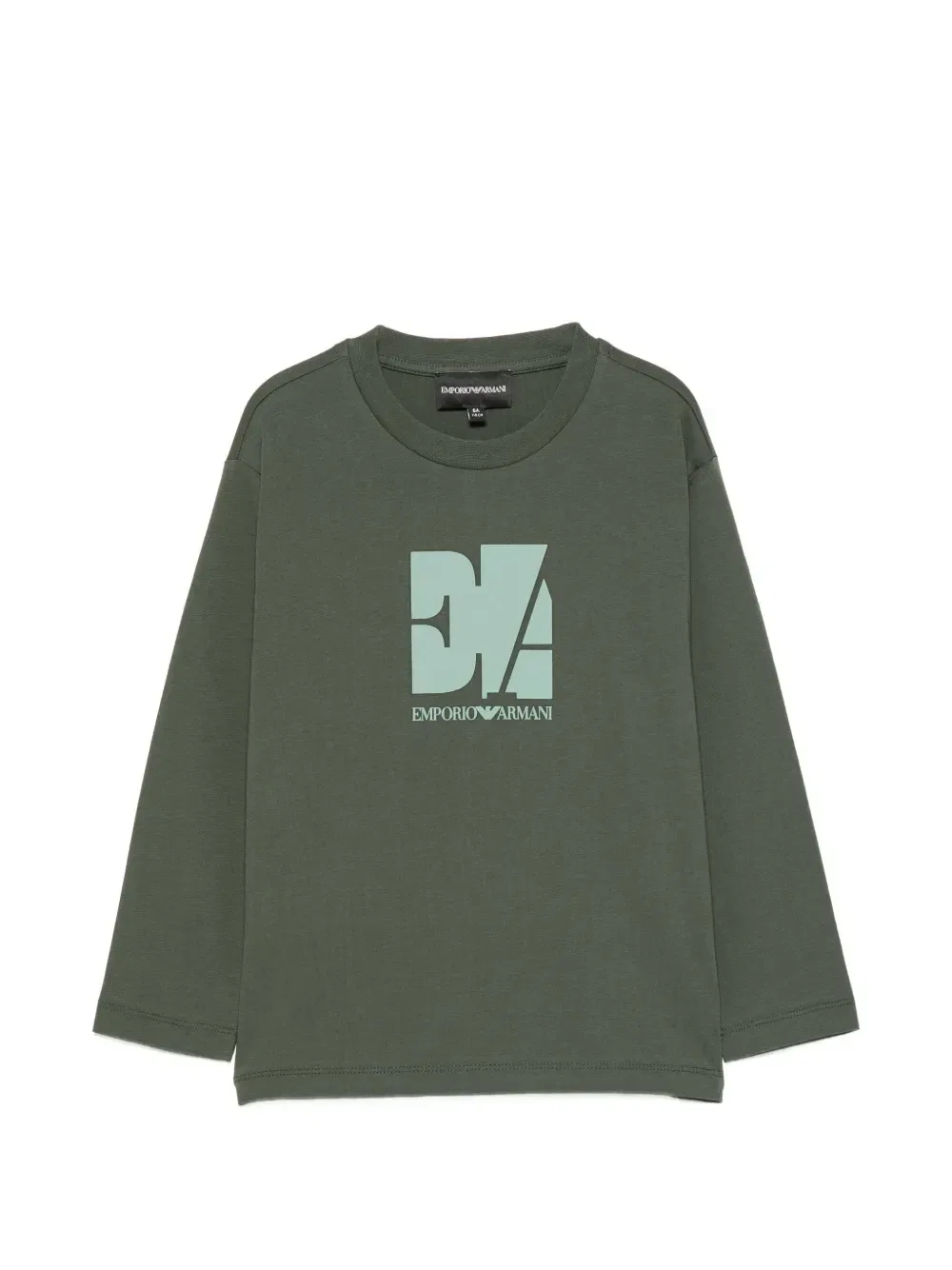 Футболка с длинным рукавом и логотипом Emporio Armani Kids, зеленый