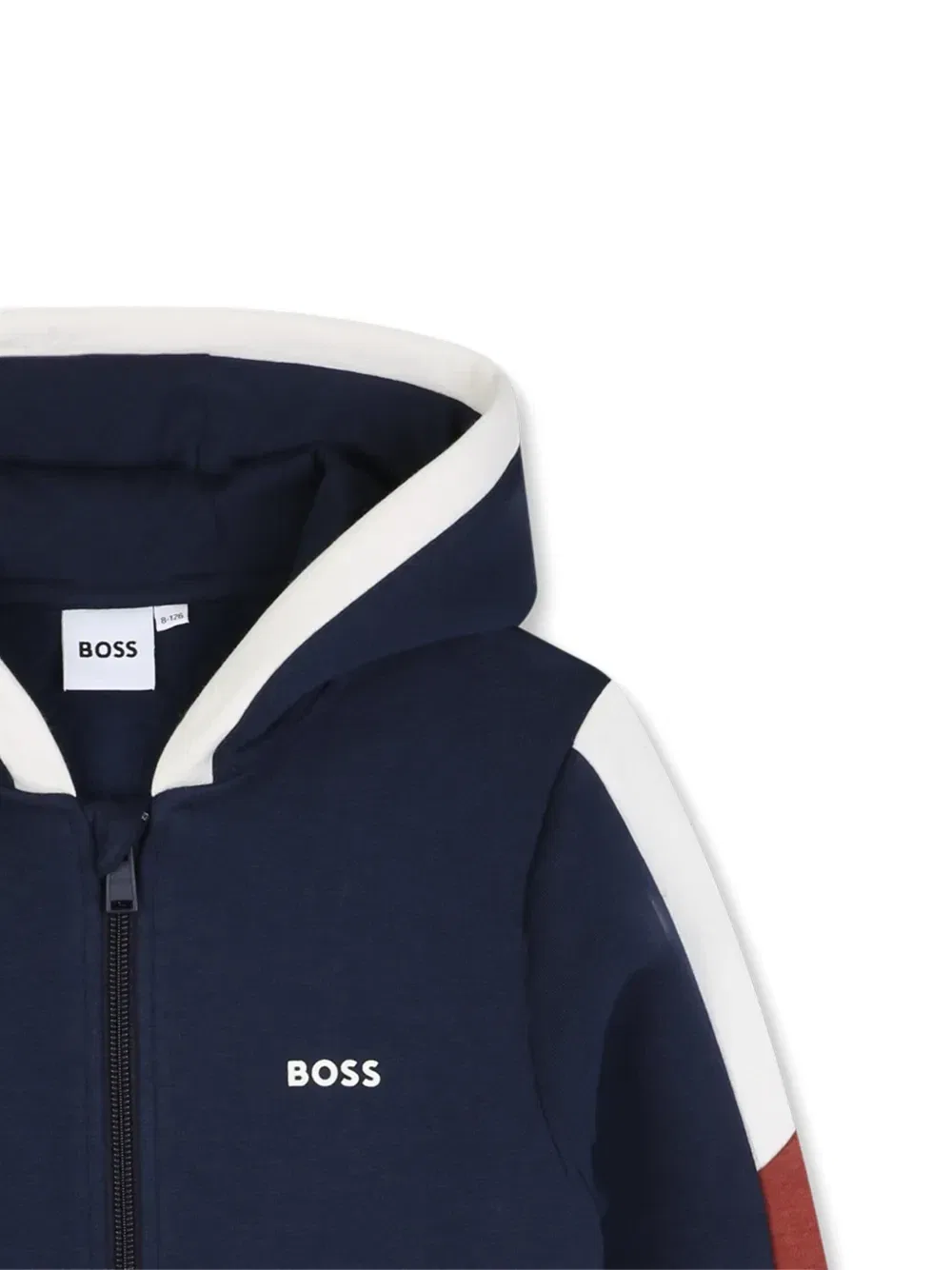 Худи в стиле колор-блок на молнии Boss Kidswear, синий — фото 3