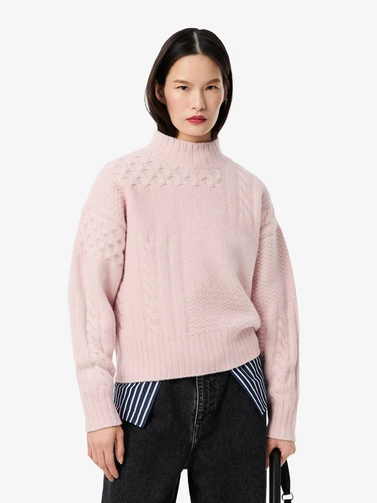 Свитер LACOSTE с воротником гольф, Pink