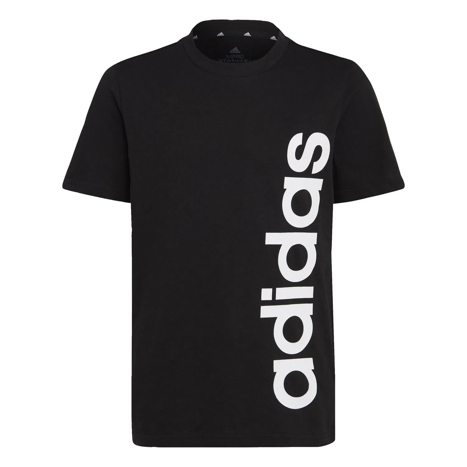 Детская хлопковая футболка с принтом Essentials Linear Logo Adidas, Schwarz Weiss — фото 2